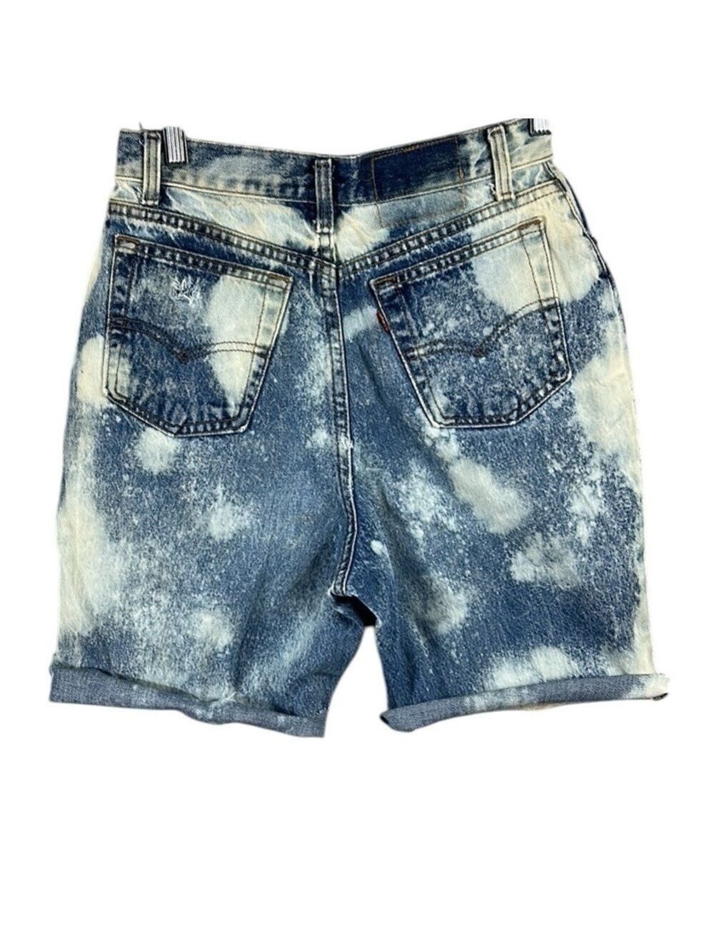 Levi’s Vintage 80’s Custom Bleach Dyed Distressed Highrise Jean Shorts Size 11